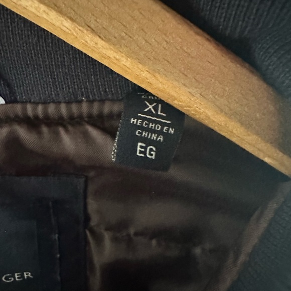 Tommy Hilfiger Black Bomber Jacket XL Navy Blue Zip - Picture 7 of 9